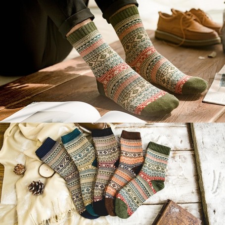 LNRRABC Winter Thick Warm Stripe Wool Socks Casual Calcetines Hombre Sock Business Male Socks