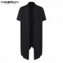 Streetwear Summer Long Jacket Men Trench Cloak Outwear Shirts HipHop Punk Thin Long Trench Cardigan 