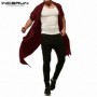 Gothic Overcoat Cool Long Jacket Men Trench Cloak Outwear Shirts HipHop Punk Thin Long Trench Cardig